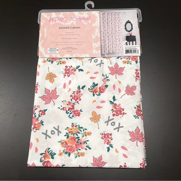 Betsey Johnson Other - Betsey Johnson Fall leaves and rose shower curtain pink orange